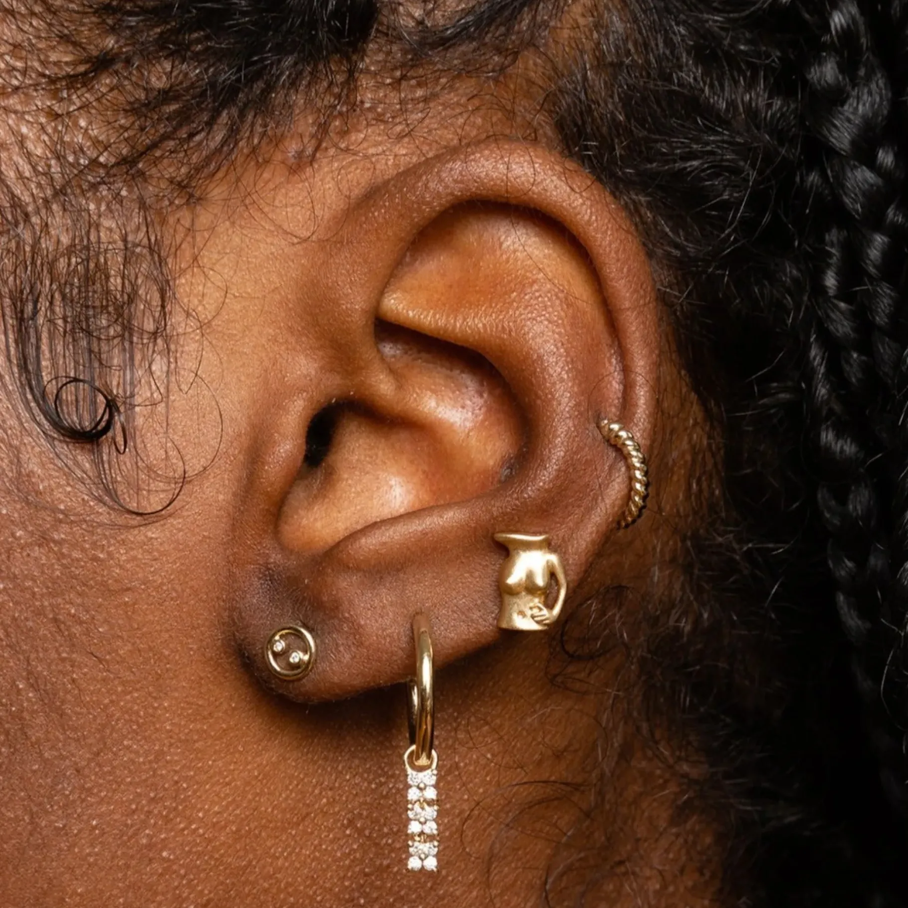 Des Boucles D'Oreilles<Anissa Kermiche Boucle D'Oreille Trio Bronte Dore