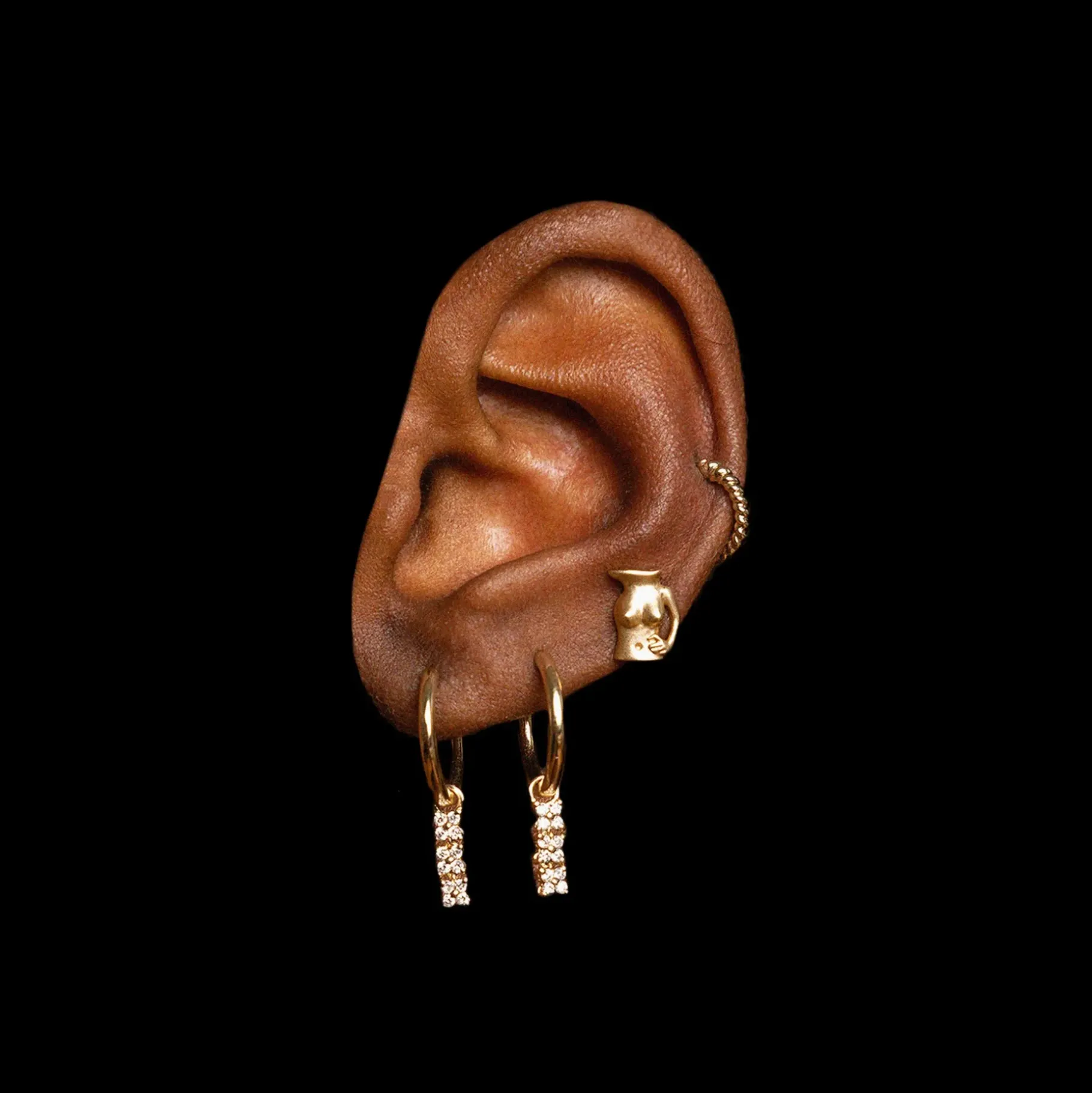 Des Boucles D'Oreilles<Anissa Kermiche Boucle D'Oreille Trio Bronte Dore