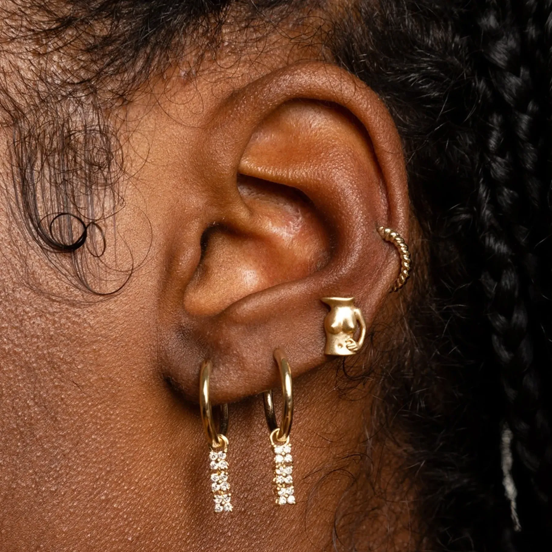 Des Boucles D'Oreilles<Anissa Kermiche Boucle D'Oreille Trio Bronte Dore