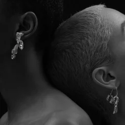 Des Boucles D'Oreilles<Anissa Kermiche Boucles D'Oreilles Drapees Pendantes (Argent)