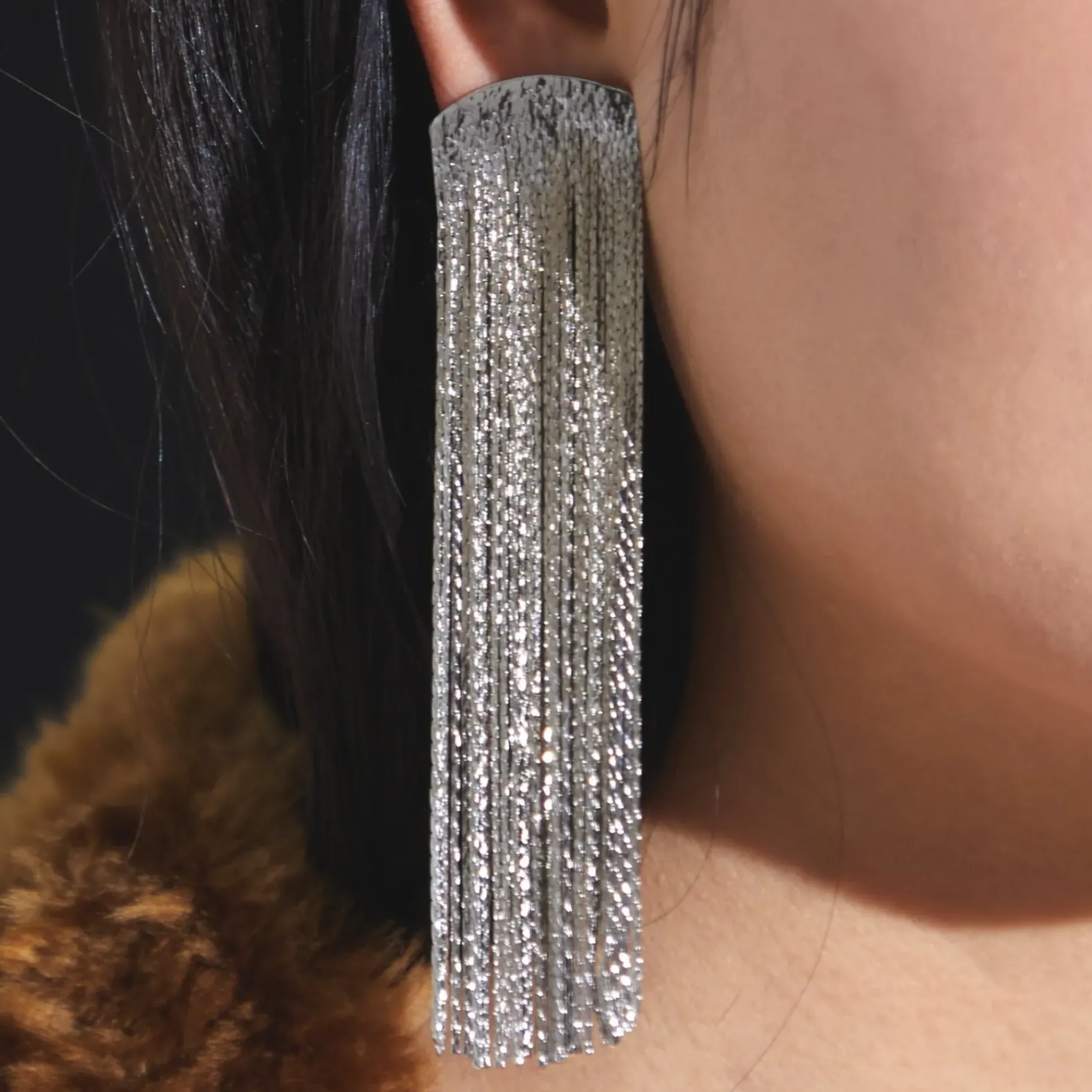Des Boucles D'Oreilles<Anissa Kermiche Boucles D'Oreilles Grand Fil (Argent)