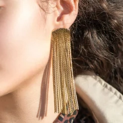 Des Boucles D'Oreilles<Anissa Kermiche Boucles D'Oreilles Grand Fil (Or)
