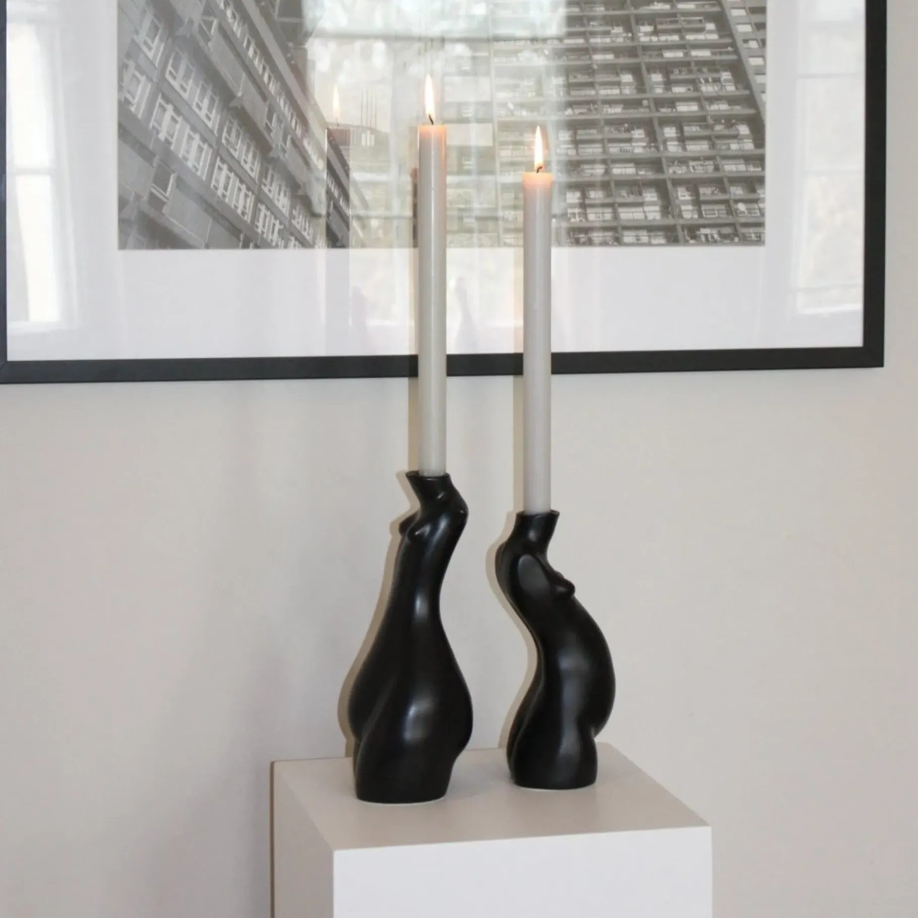 Maison<Anissa Kermiche Bougeoir Tit For Tat Court (Noir Mat)