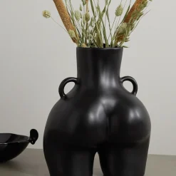 Maison<Anissa Kermiche Vase Avec Poignees D'Amour (Noir)