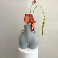 Maison<Anissa Kermiche Vase Avec Poignees D'Amour (Gris Clair)
