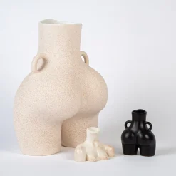 Maison<Anissa Kermiche Vase Poignees D'Amour (Beige Mouchete)
